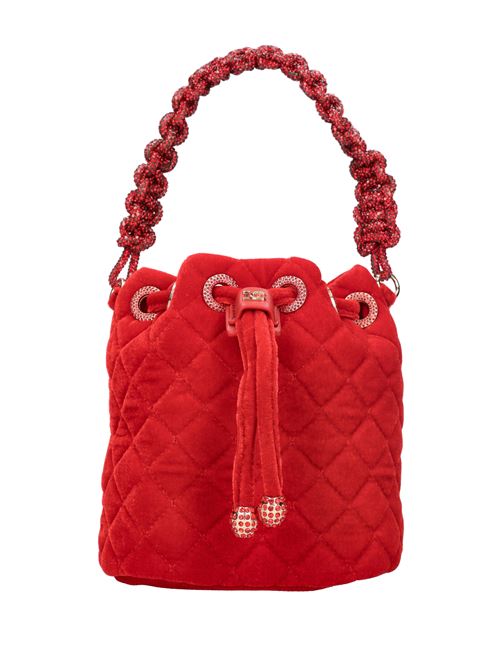 Velvet bag LA CARRIE | NIGHT ED.SMALL BUCKET VELVETROSSO